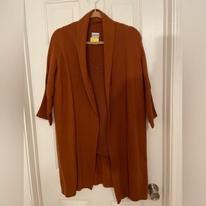 Chicos Size 3 rust sweater knit tee and sweater duster. 2 pieces